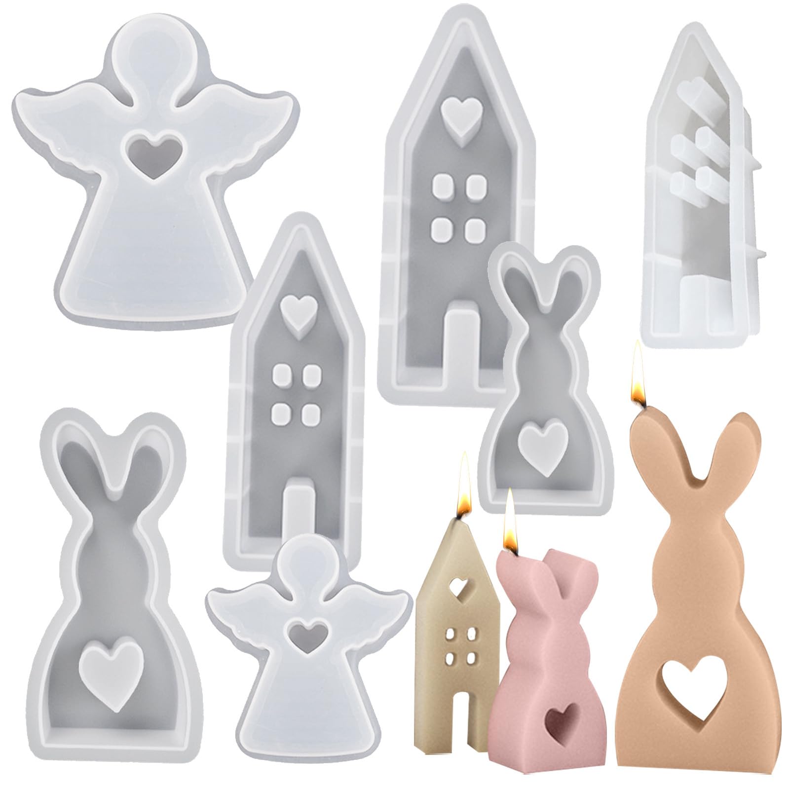 3 Stampini In Silicone Per Pasqua A Forma Di Coniglio – Per Candele, Saponi, Cioccolato – Fai Da Te Creativo - 3