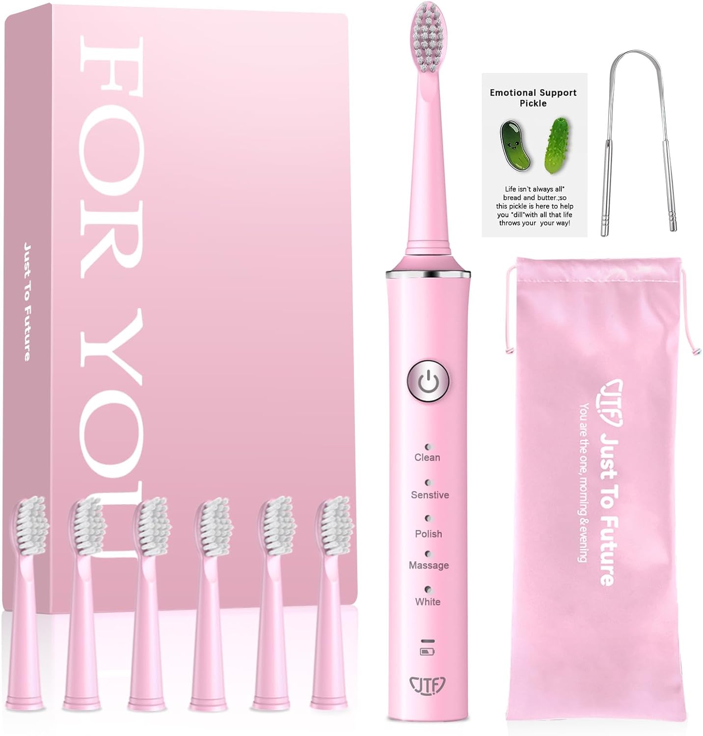 Amazon.com: JTF Electric Toothbrush for Adults with 6 Brush Heads ...