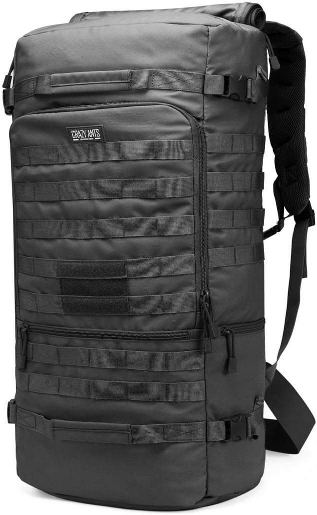 CRAZY ANTS Large Military Tactical Backpack Hiking Camping Daypack Duffle Upgraded Version
