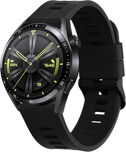kwmobile Correas compatibles con Huawei Watch GT 3 (1.812 pulgadas) - 2 correas de silicona de repuesto - NegroGris