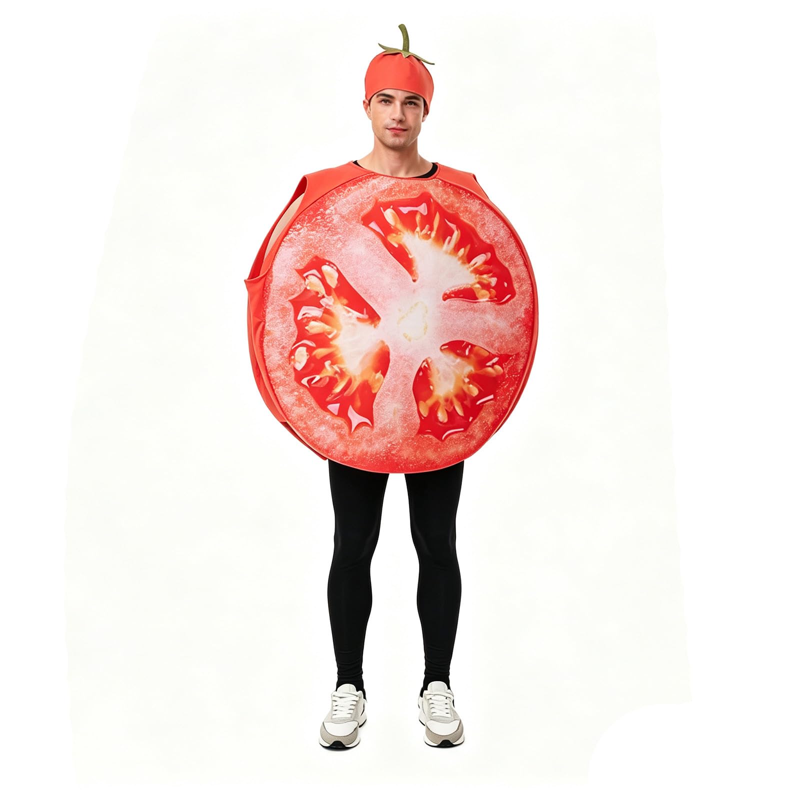 Generisch Tomatenkostüm für Erwachsene Cosplay-Overall für Halloween-Partys mit Fruchtmotto Bühnenauftritte ideal als lustiges Verkleidungsset