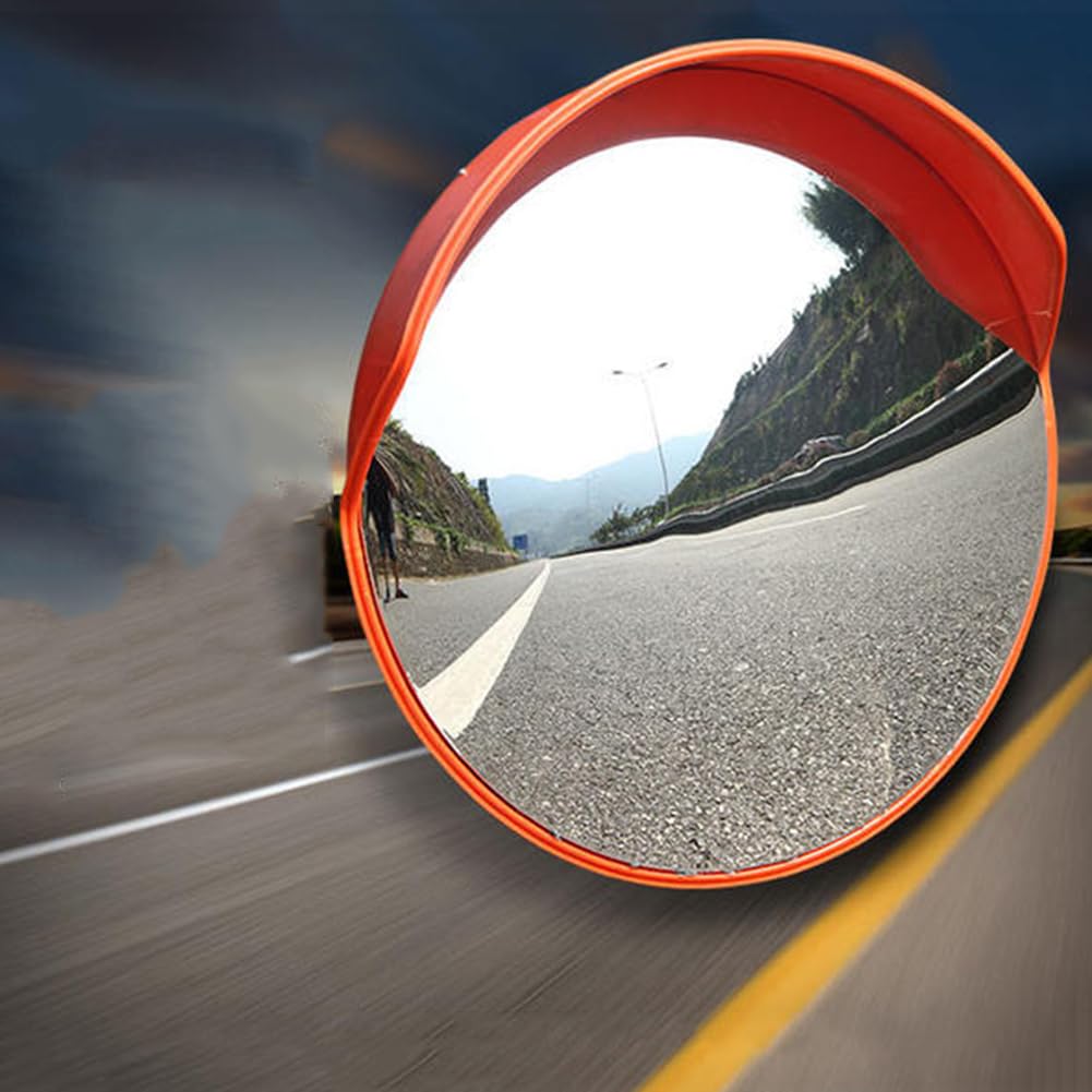 Mirror De Seguridad En La Carretera, Espejo De Seguridad Parabólica, Espejo De Tráfico Convexo, Espejo De Punto Ciego Ajustable, Espejo De Seguridad Al Aire Libre Para La Entrada,60cm