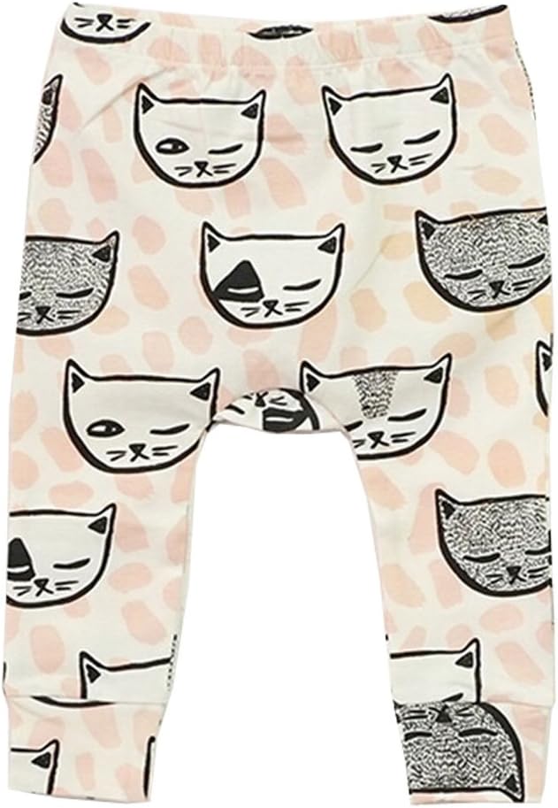 FTSUCQ Boys/Girls Baby Cartoon Pattern Printing Harem Leggings Pants PP Trousers