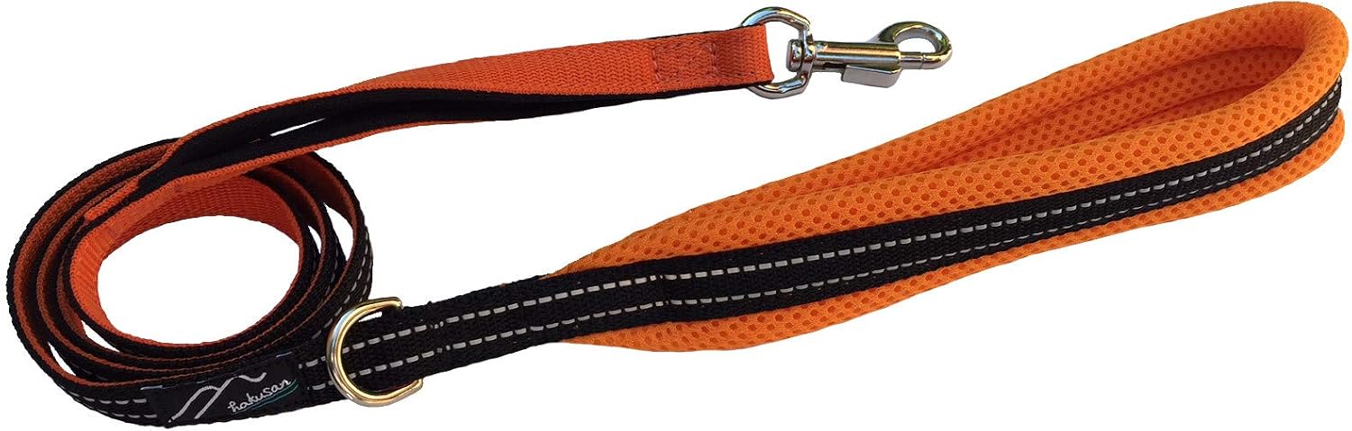 Hakusan Mesh Leash with Cushioned Handle 120cm (120cm, Orange)