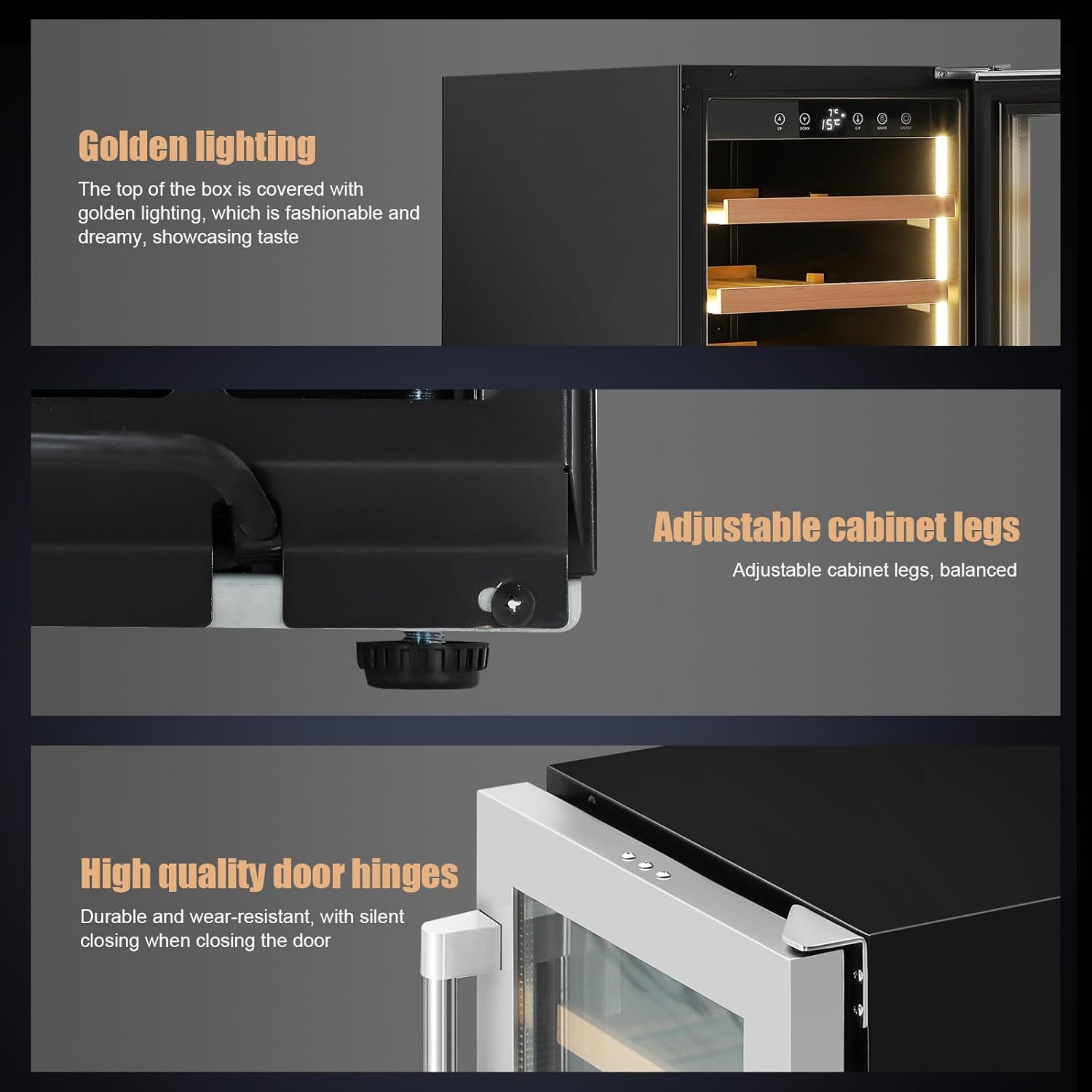 Wine Cooler Refrigerator 96L Beverage Fridge with Glass Door Small Wine Fridge for Bar Home Party