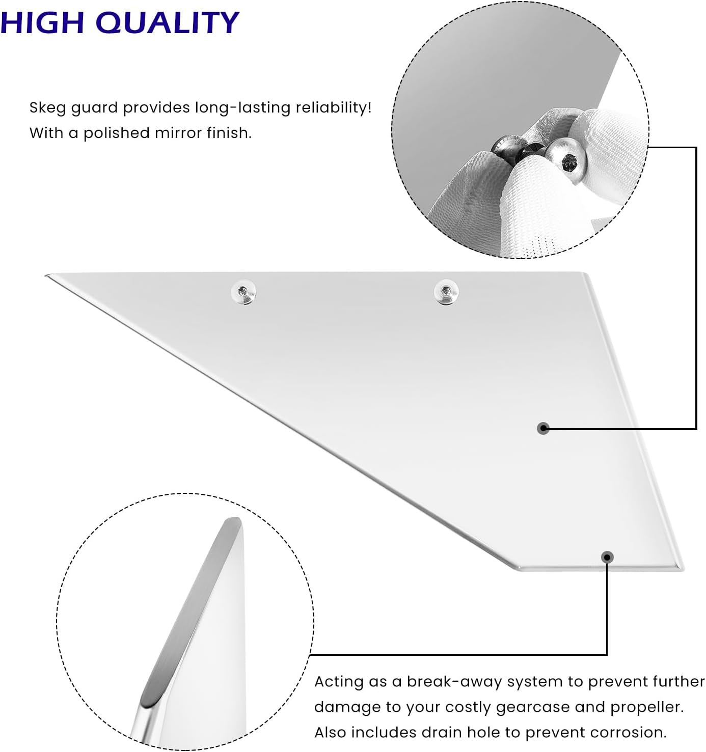 35-SS645 Skeg Guard for Mercury, for Yamaha, Suzuki Marine Engines Skeg Cover Safe-Skeg Protector
