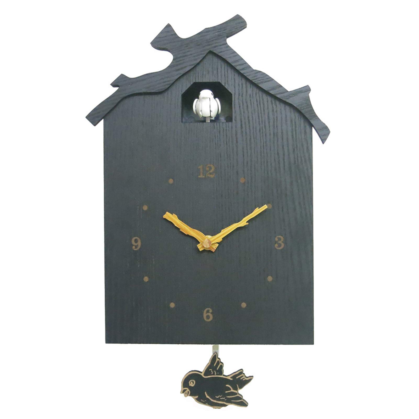 Cuckoo Clock, Modern Design Cuckoo Wall Clock, Wall Art Home Living Room Kitchen Office Decoration, Black
