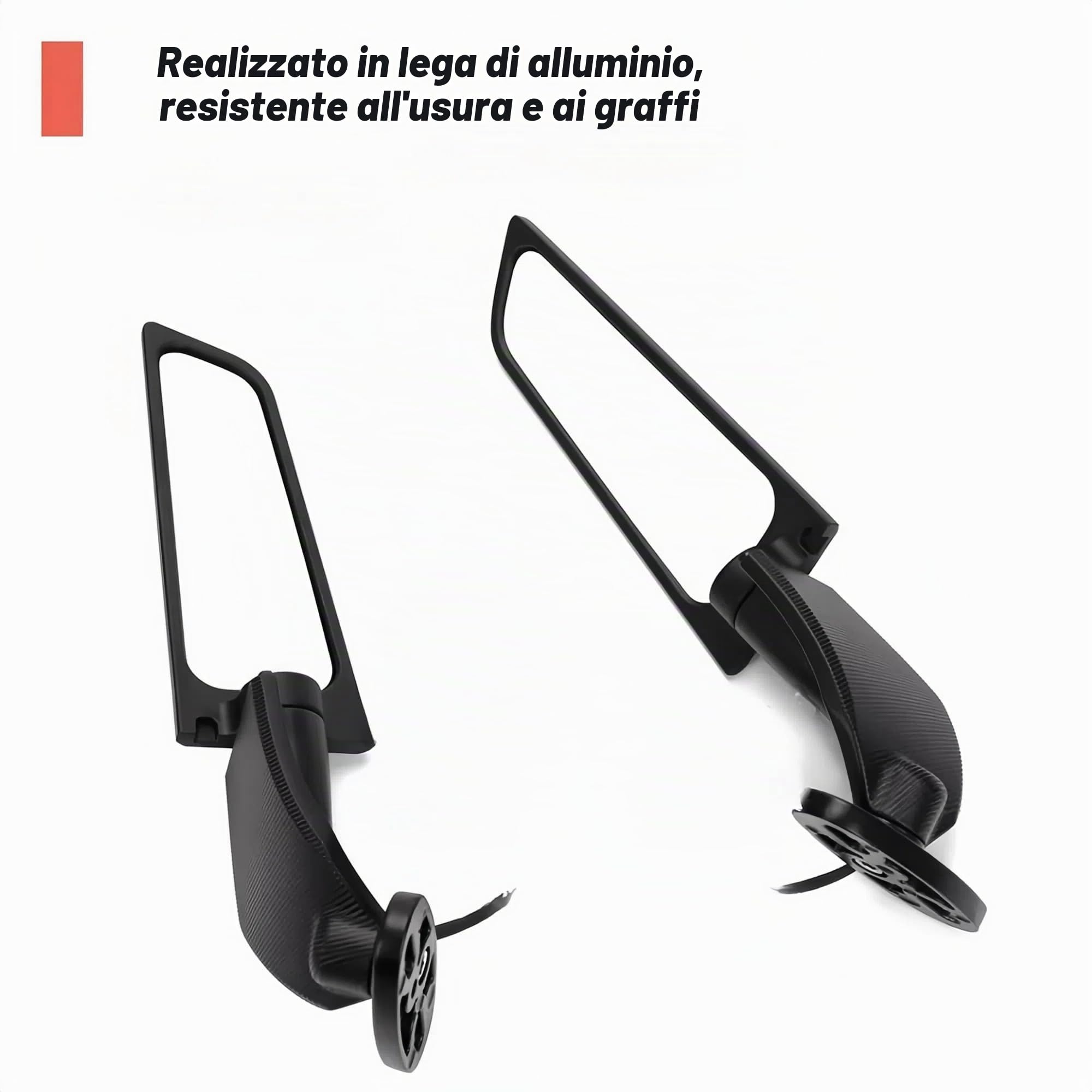 Specchietti retrovisori per moto, girevoli a 360° con indicatori di direzione a LED Specchietti invisibili per Honda CBR600RR, per Kawasaki Ninja 300, per Suzuki GSXR 600, per Yamaha, per Ducati