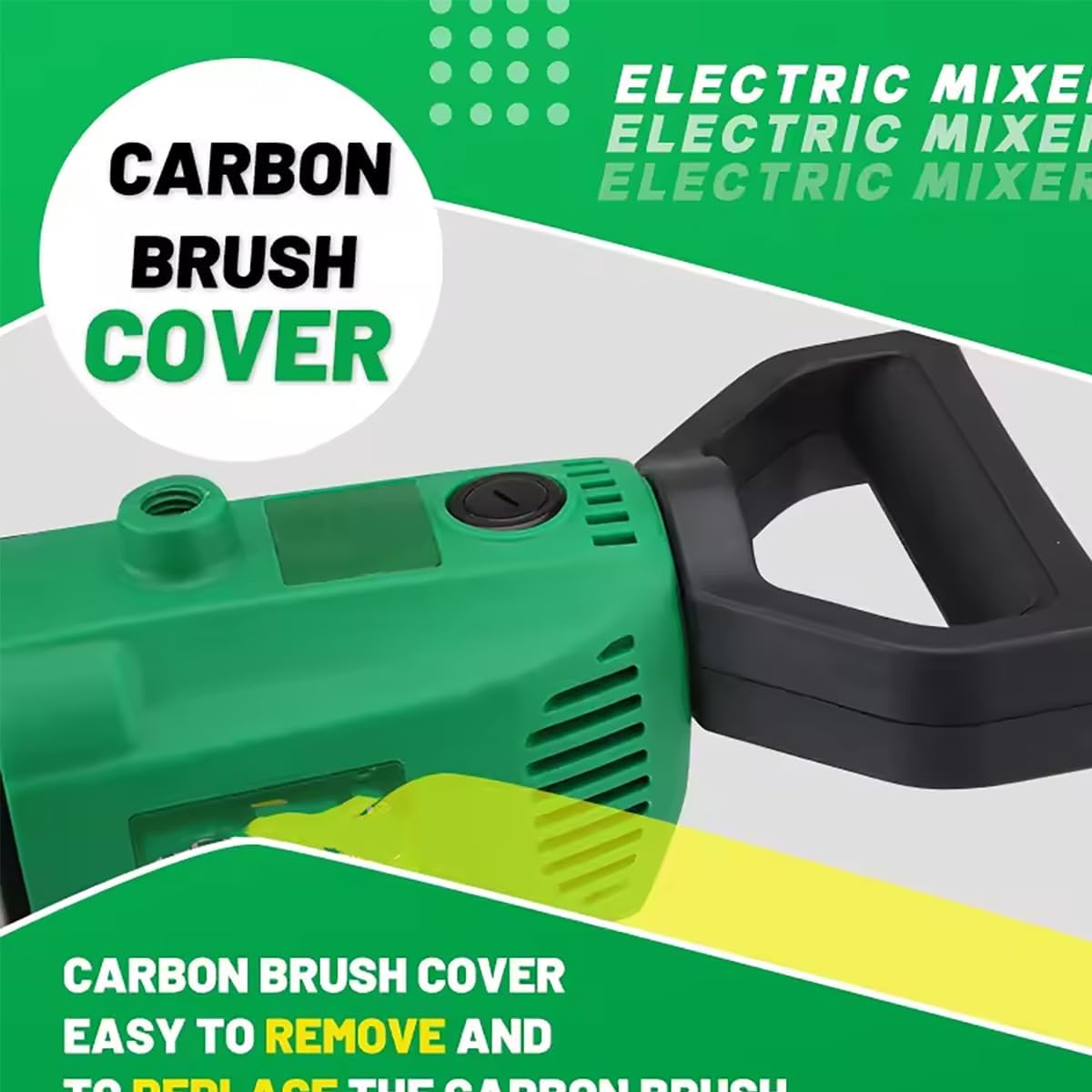 Mezclador De Concreto Portátil, Mezclador De Cemento Portátil Eléctrico De 1020 W, Diámetro del Mezclador 160 Mm, Velocidad Nominal 800 R/min, para Mezclar Yeso De Mortero
