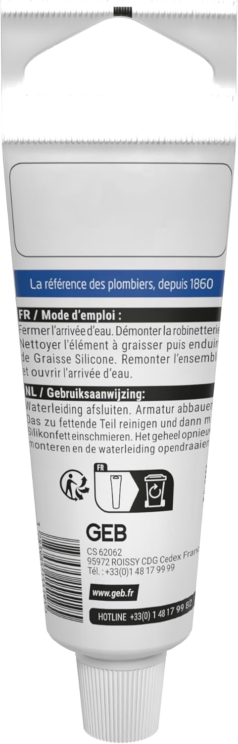 HUSUIME GEB 3283985155195 Graisse Silicone RONINETTERIES SANITAIRE 20 GR, Blanc