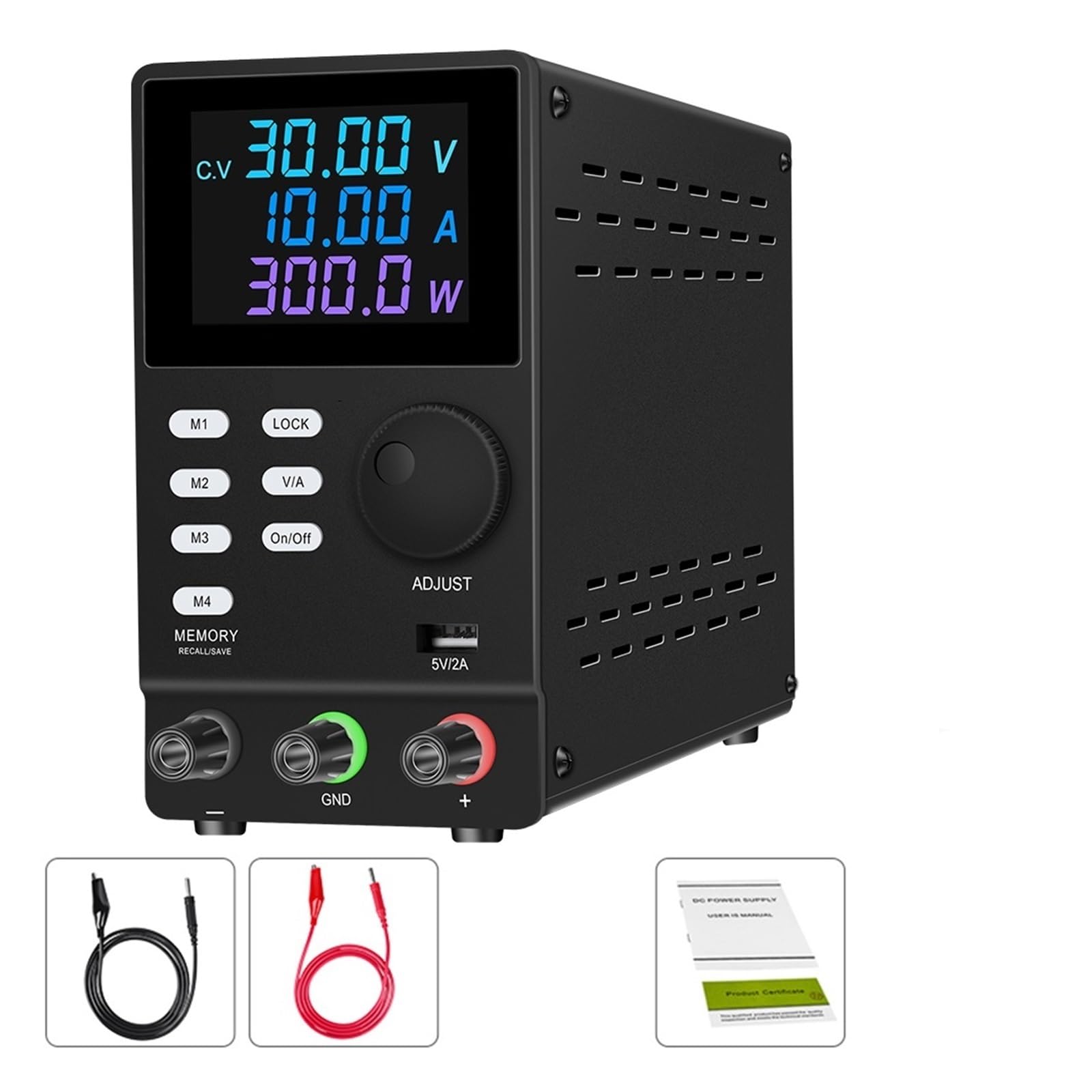 Fuente de alimentación CC regulada conmutada SPPS3010D de banco digital con puerto USB ajustable