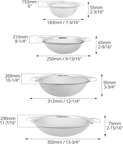 Miniatura 6 de QWORK Paquete de 4 coladores de pintura de malla fina, filtro de acero inoxidable de malla 60 para cubos de pintura de 5 galones, resistente a la