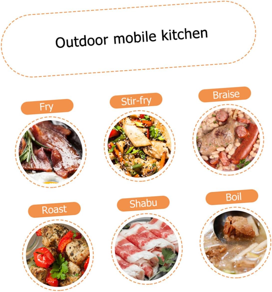 Outdoor Camping Cookware Set for People Portable Non-Stick Cookware with Insulated Handles Lightweight Mess Kit for Hiking and Picnics Black