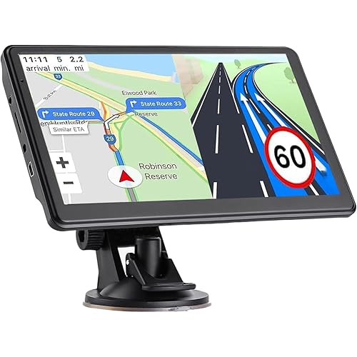 GPS Navigator 7 inch Touch Screen 256-16GB, GPS Navigation for Car Truck RV, 2025 Maps (Free Lifetime Updates), GPS Commercial Drivers Semi Trucker Navigation System, Spoken Turn-by-Turn Direction