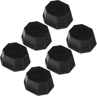 6pcs Tennis Racket Handle End Caps, Plastic Black Replacement Cover