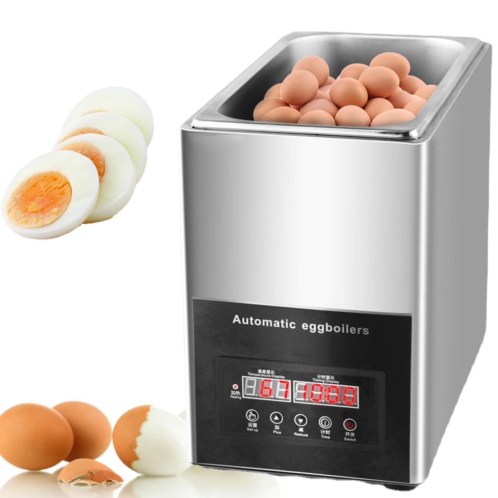 YXZYFPP Rapid Egg Cooker for Perfects Boiled Eggs - Commercial Hot Spring Egg Cooker with Timer for Hard & Soft Boiled Eggs - Ideals Kitchen Gadget
