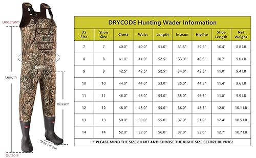 Drycode Chest Waders, Neoprene Waders For Men With 600G Boots, Waterproof Insulated Camo Duck Hunting Waders, Wader For Women #TOP5