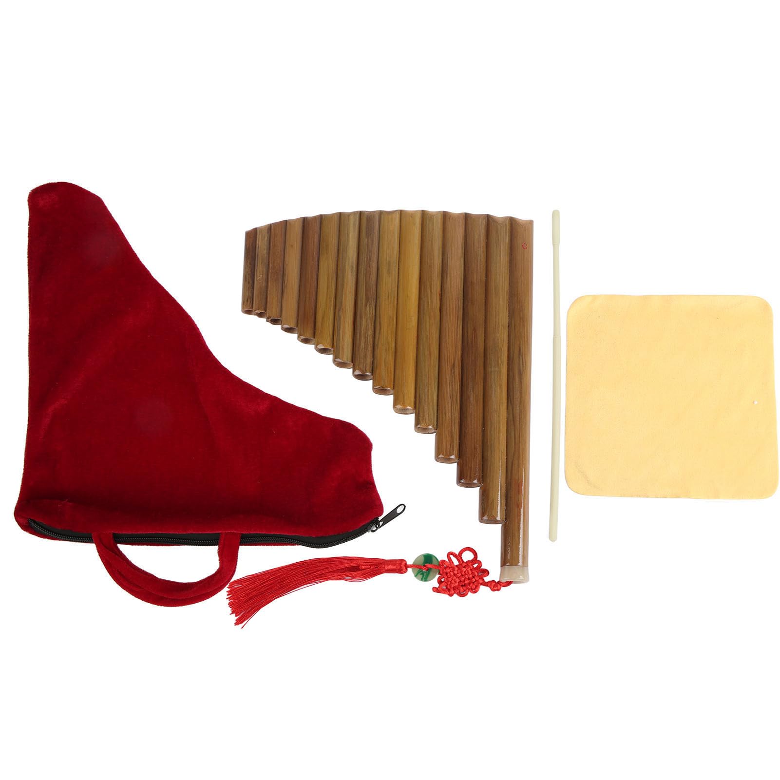 VGEBY Flauta de Pan, 15 Tubos G Clave Flauta de Pan Tradicional China Instrumento de Viento de Madera para Estudiantes Principiantes (Mano izquierda), VGEBY3GASZ0WGHT-11