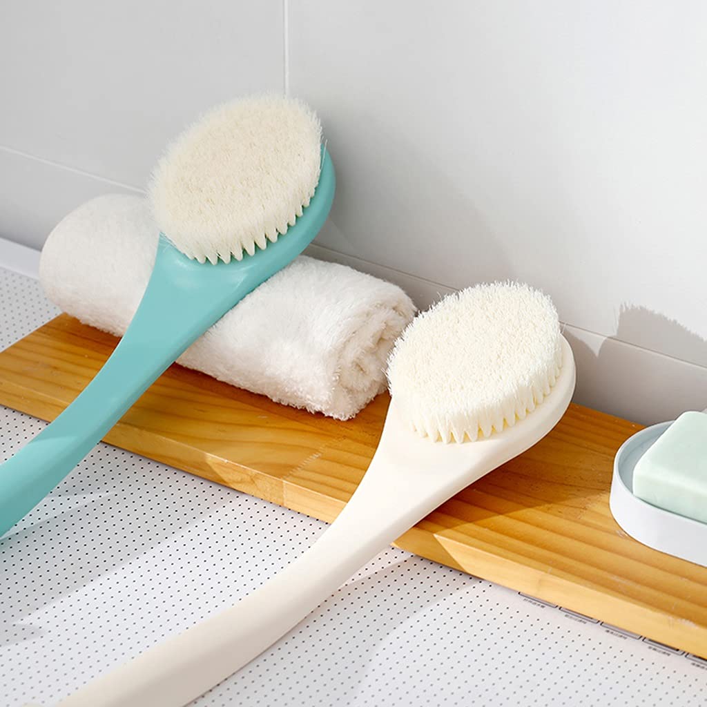 Cepillo para el Cuerpo Cepillo de baño con cerdas Suaves de Nailon Pet, Cepillo para Frotar la Espalda con Mango Antideslizante para Ranura para Tarjeta, Limpia el Cuerpo fácilmente (Color