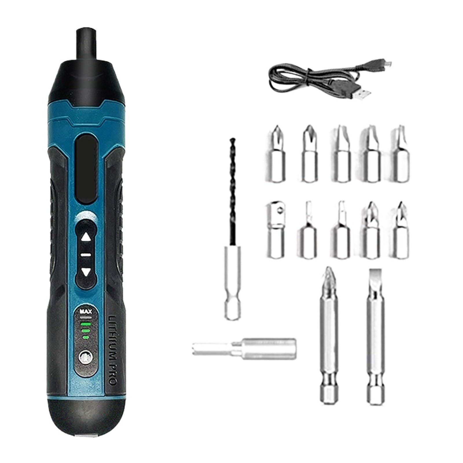 Cordless Electric Screwdriver Rechargeable 1300mah Lithium Battery Mini Drill 3.6V Power Tools Set Household Maintenance Repair Portable Lightweight(B-14PCS)
