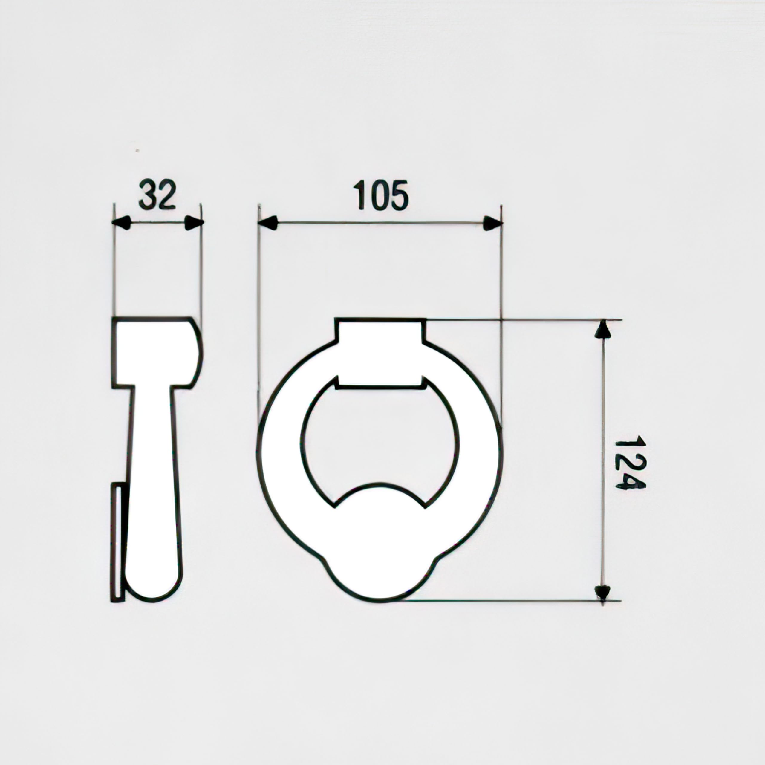 L'ARTISTICA F.LLI PERINCIOLI | Battente Tipo "Impero", Battente in Ottone per Porte, 124x32x105mm