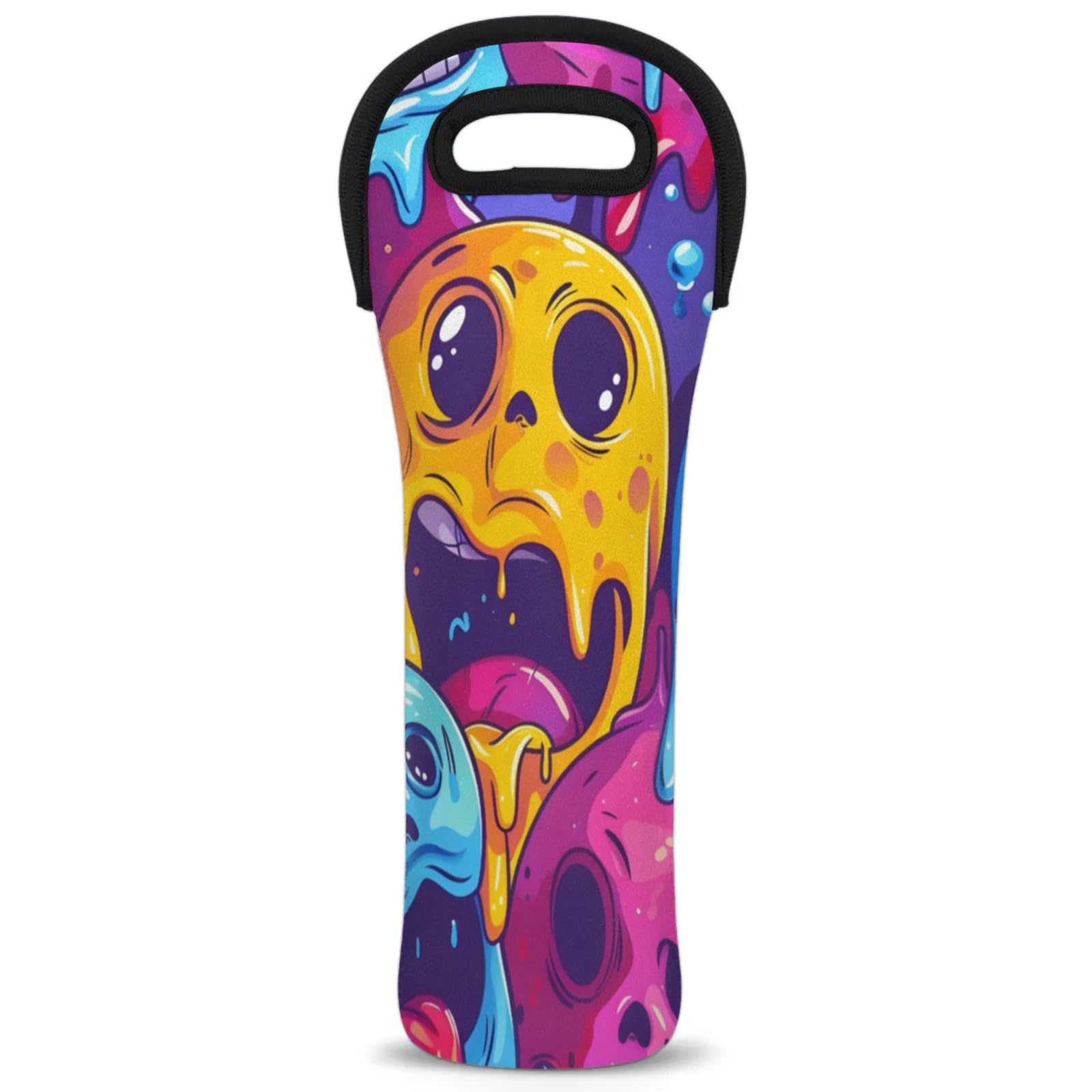 Neoprene Wine Tote Carrier Bag for Wine,Water, Champagne, Beer, Baby Bottles 15.6 x 5.1 Inches, Protective Wine Bag,Monster