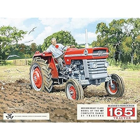 Massey Ferguson 165 Tractor Red Farmer Ploughing Field Medium Heavy Class Painted Advert Ideal For House Home Kitchen Garage Shop Or Shed Or Pub Small Metal Steel Wall Sign Amazon Co Uk Home