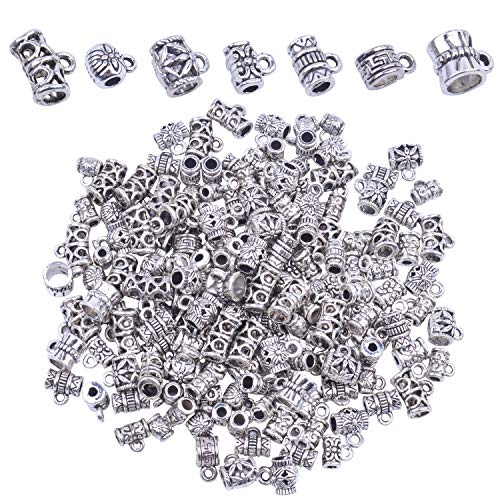 BronaGrand 100g (Acerca de 130-170pcs) Espaciador de Cuentas Encantos Tibetanos de Tubo para Colgar Dijes Encantos en Pulseras Collares Cover
