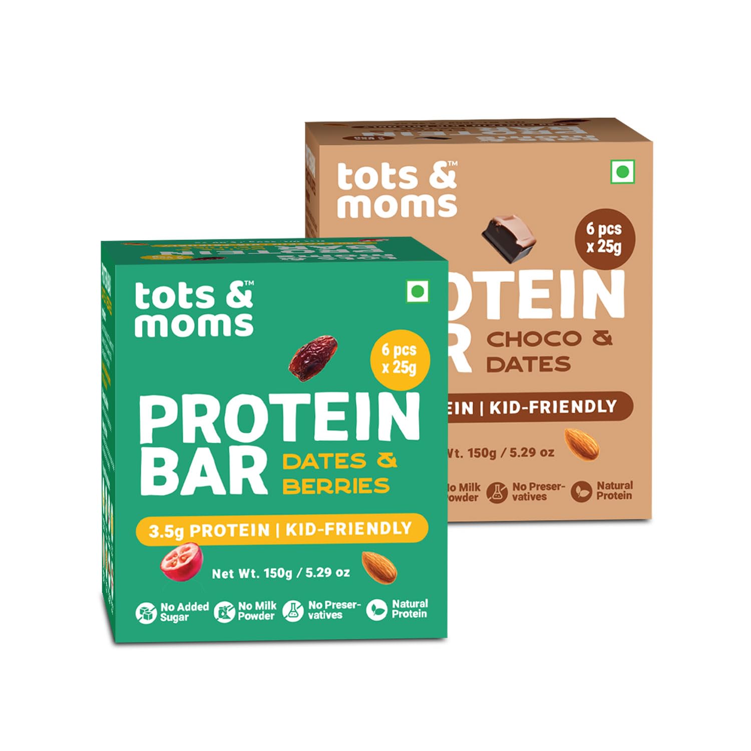 Tots & Moms Kids-Friendly Protein Bar – Choco & Dates (25g x 6) | 3.5g Protein per Bar | Antioxidant-Rich Cocoa & High-Fiber Oa — Amazon image 11