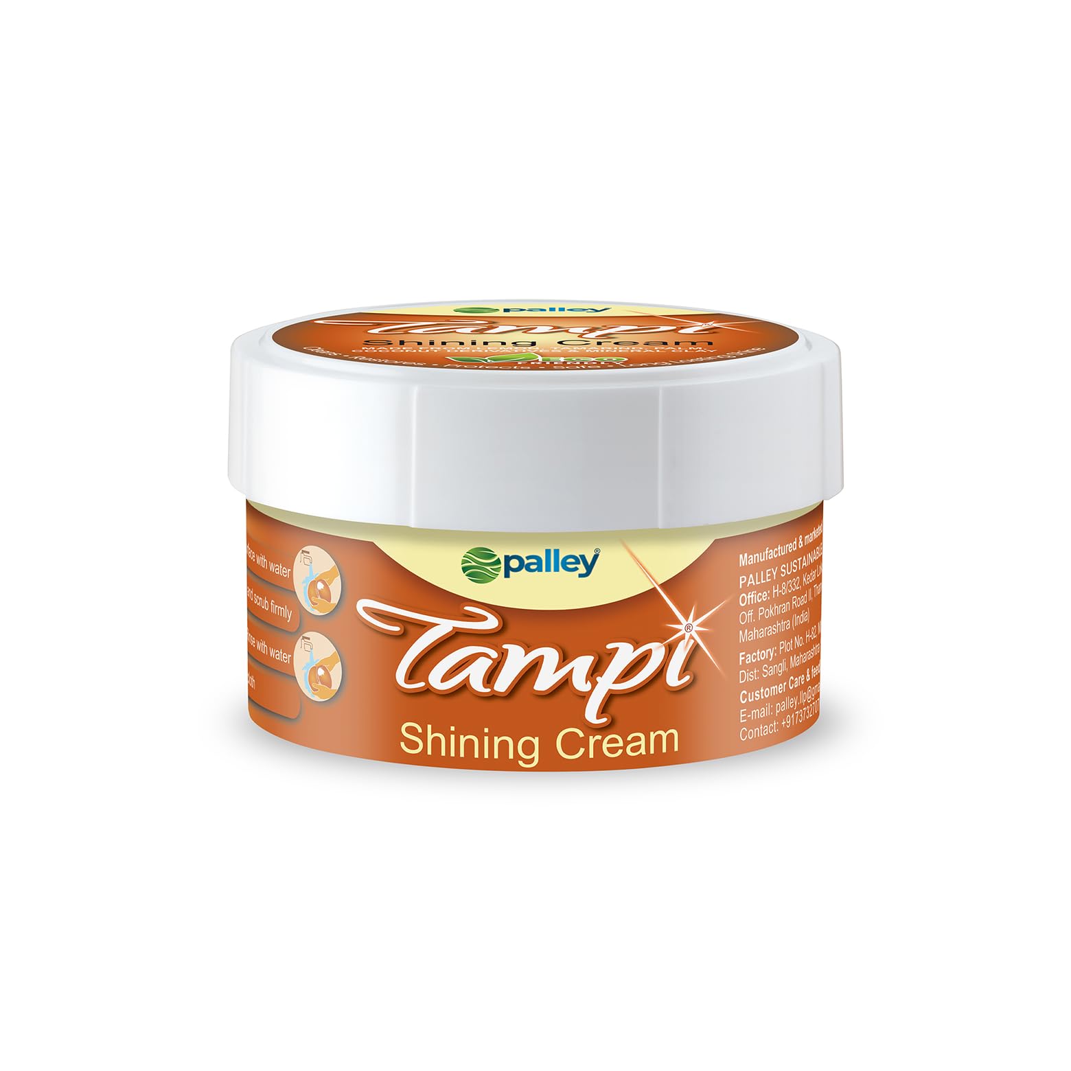 Palley Tampi Shining Cream cleanses Copper, Brass, Stainless Steel, Bronze, Chrome & Silver Surfaces. (250, Grams)