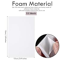 Vista 2 de Outus 12 hojas de espuma autoadhesivas de 6 x 4 pulgadas, papel de espuma adhesiva de doble cara, papel de espuma para manualidades, manualidades