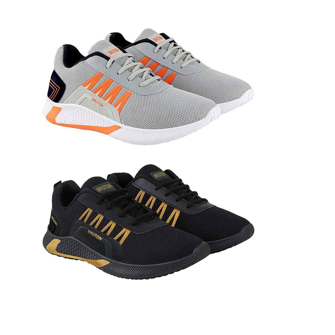 BRUTON No. 008 Mens Sports, Walking, Gym, Training, Running Shoes (Pack of 2) (B09BFLMF2P) Amazon Price History, Amazon Price Tracker