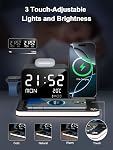 7-in-1 Wireless Charging Station for Multiple Devices, Wireless Charger with Night Light, Bluetooth Time Sync & Temperature, for iPhone 17/16/15/14/13 Pro Max, Android Phones, AirPods & Apple Watch