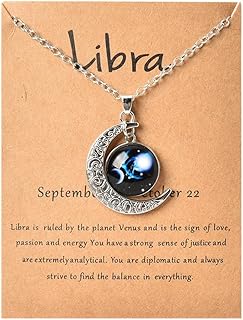 12 Zodiac Necklace for Women Aries Cancer Libra Constellation Necklaces Christmas Birthday Gifts for Bff Girlfriend Sisters