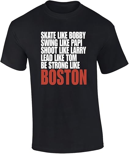 Be Strong Like Boston Graphic - Camiseta deportiva divertida de manga corta, color negro