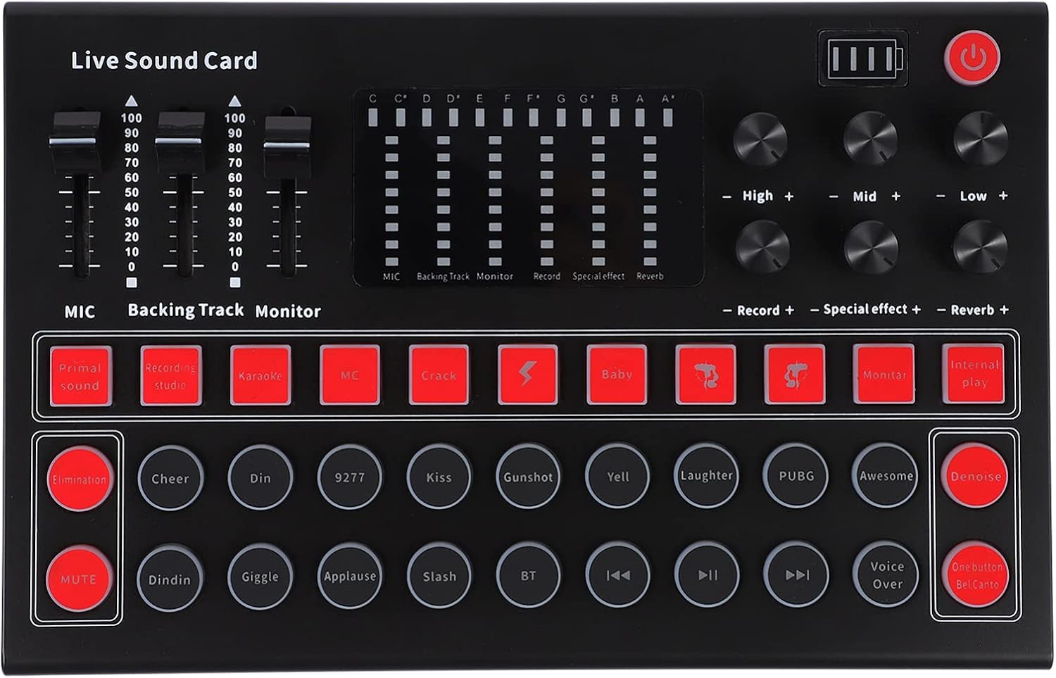 balacoo Voice Changer Audio Mixer Sound Card RGB Lighting Portable Live Streaming Equipment for Gaming Karaoke and Music Recording Compatible Phone and Game Consoles