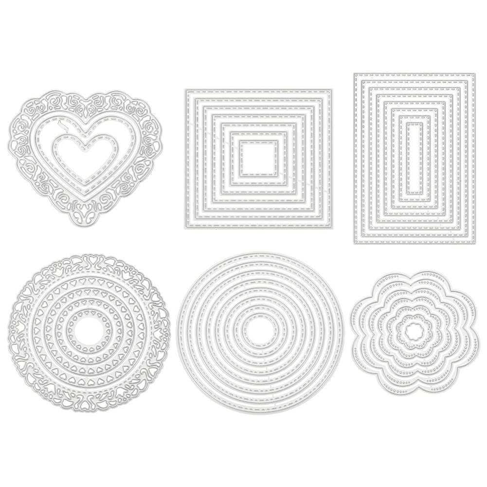 BENECREAT 6 Sets Cutting Dies Cut Metal Scrapbooking Stencils Nesting Die
