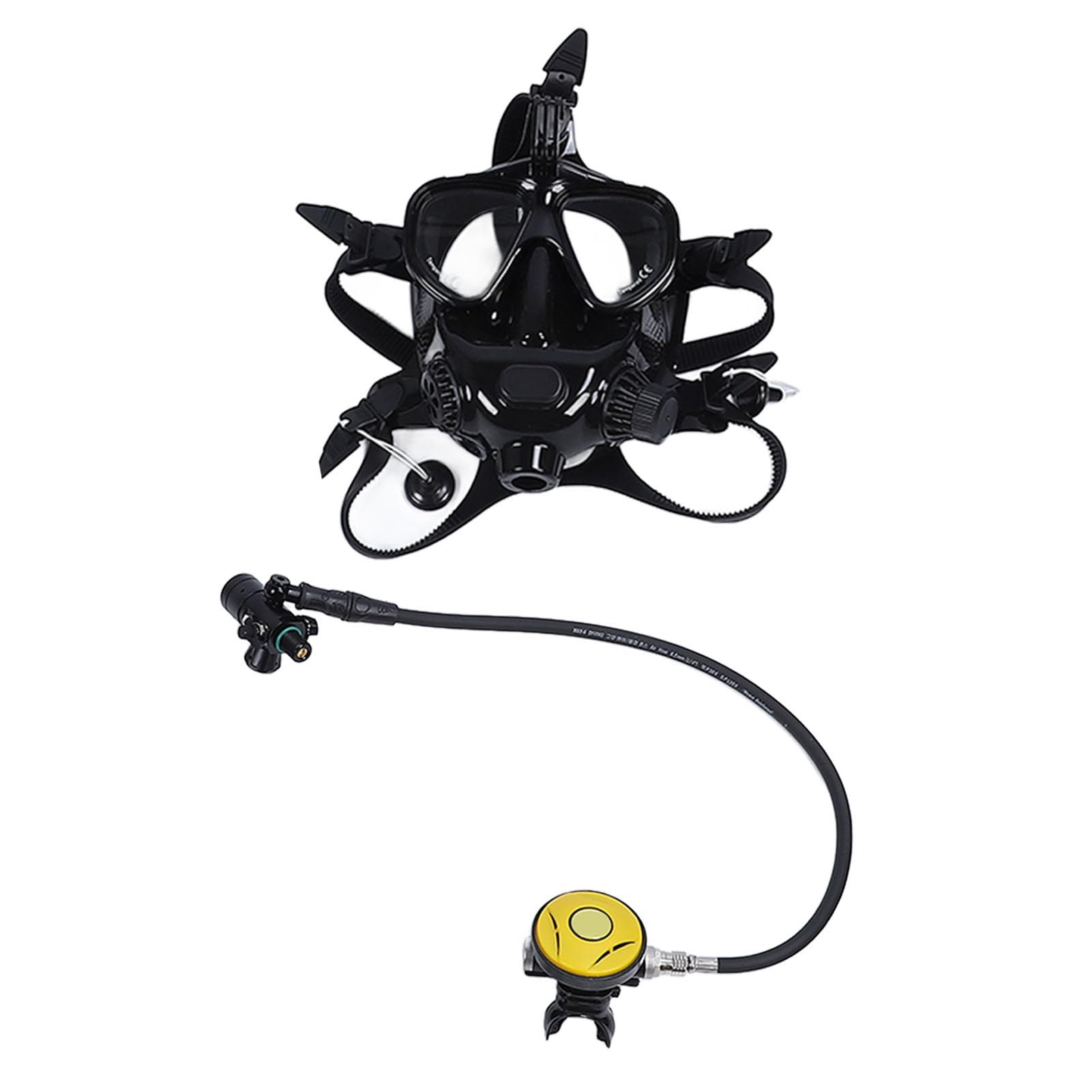 Yunseity Equipo de Buceo con Tanque de Buceo, 1 L, Ajuste Cómodo, Gafas de Cara Completa, de Buceo, PC de Aluminio, Soporte de Cámara de Acero Inoxidable para Entrenamiento Subacuático