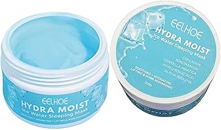 Cobertura facial para dormir - Capa de lençol facial para dormir com água gelada - Cobertura facial hidratante iluminadora com ácido hialurônico para cuidados com a pele facial, 10,6 onças Hulzogul