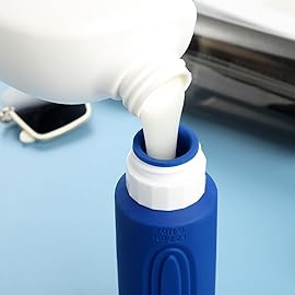 Mrsdry Travel Bottles for Toiletries, Large 6oz Oversize Containers, BPA Free Leak Proof Tubs Refillable Liquid Traveler Accessories with Toiletry Bag for Cometic Shampoo and Lotion Soap (4 Pack)