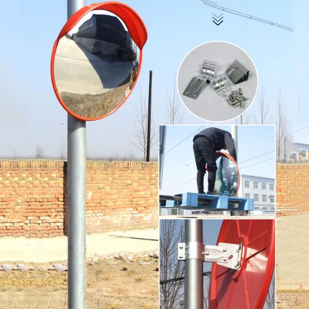 Lusterko autostrady na świeżym powietrzu, bezpieczeństwo wypukłe lustro obracające się lustro wypukłe lustro antykradzieżowe lustrzane lustro kontrolne Lustro drogowe(80Cm)