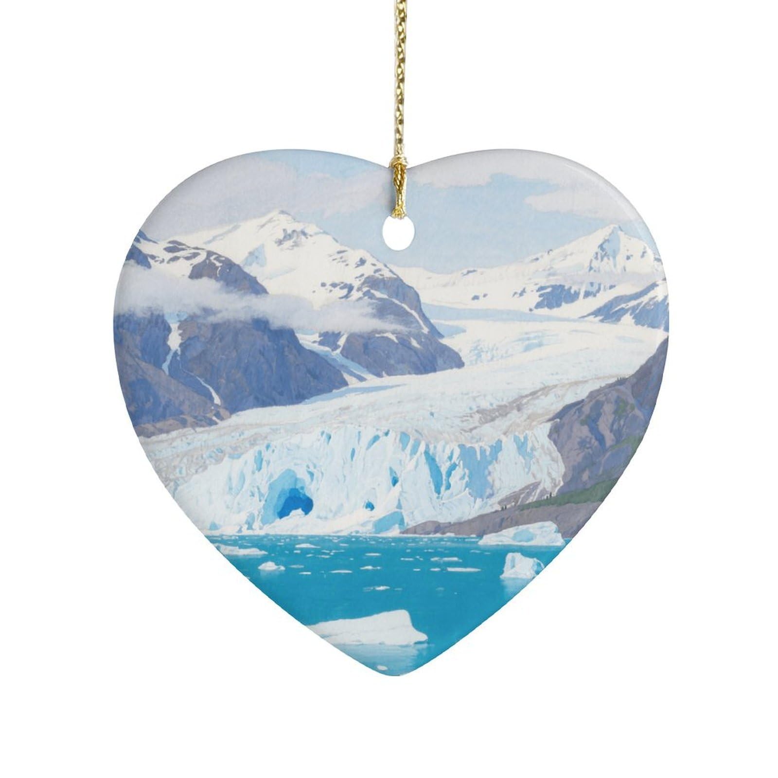 Fekiloot Style Glacier Fjord Ceramic Ornament Home Decor Keepsake