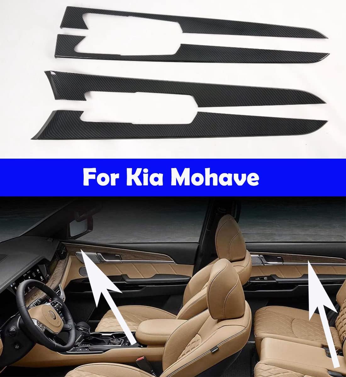 Car interior and exterior decorative strips carbon fiber modified decorative strips For Mohave 2020-2021-2022 (2 Gearbox decorative frame Carbon fiber)