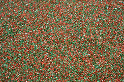 Red and Green Sanding Sugar - 8 oz Resealable Stand Up Candy Bag -Christmas Themed Sanding Sugar for Baking and Decorating - Topping for Desserts and Snacks