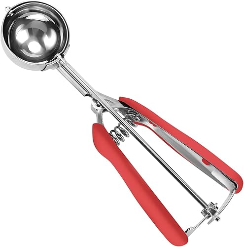 Miniatura 8 de Cuchara pequeña para galletas de 1 cucharada, tamaño #60, cuchara para masa de galletas, para hornear, acero inoxidable 188, agarre cómodo, para