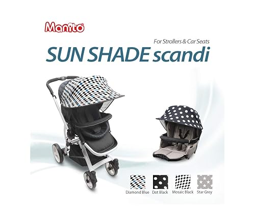 Miniatura 7 de Manito Parasol para cochecitos y asientos de coche - Scandi (azul diamante) UPF 50+