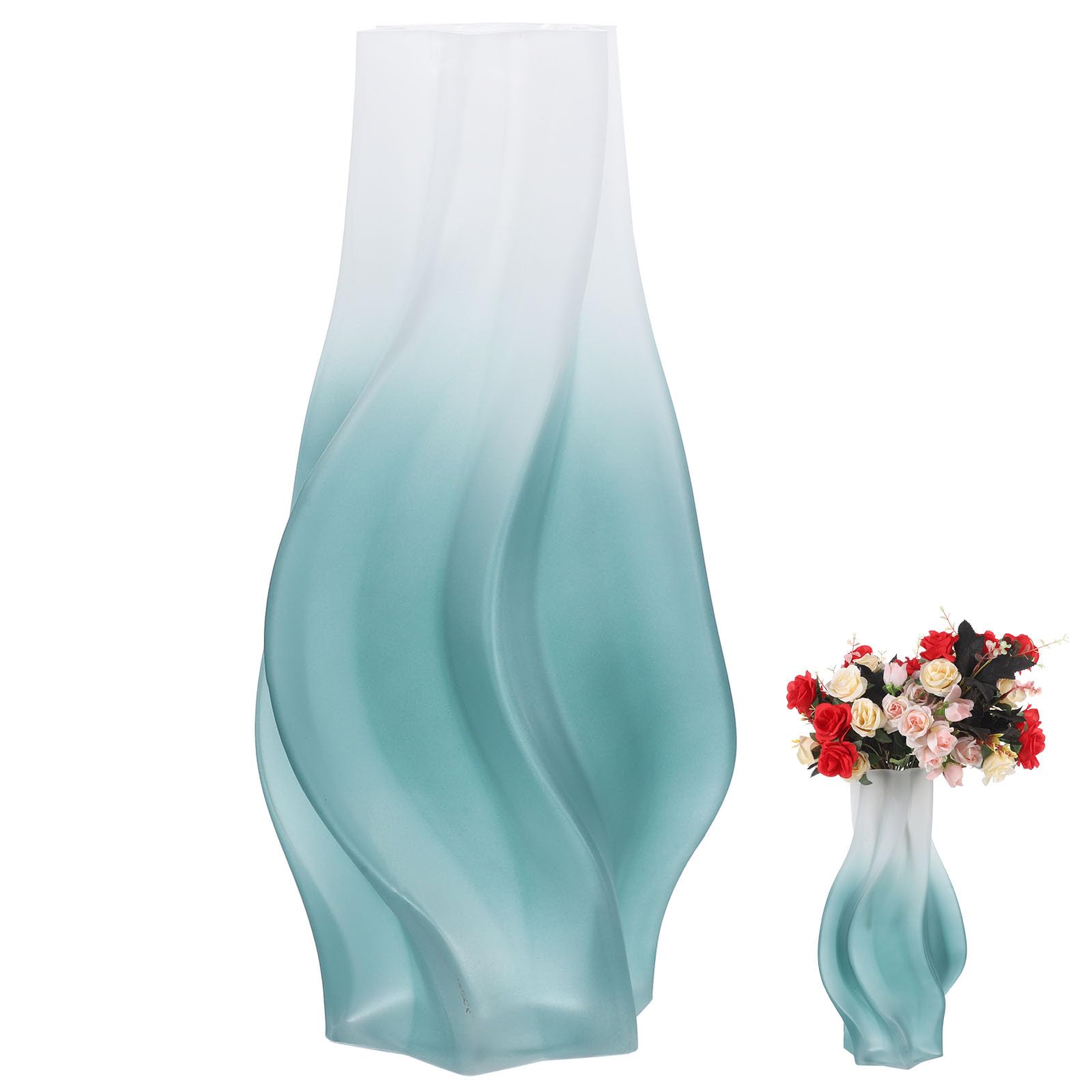Vase en verre dépoli vert élégant pour la décoration de table de salon moderne