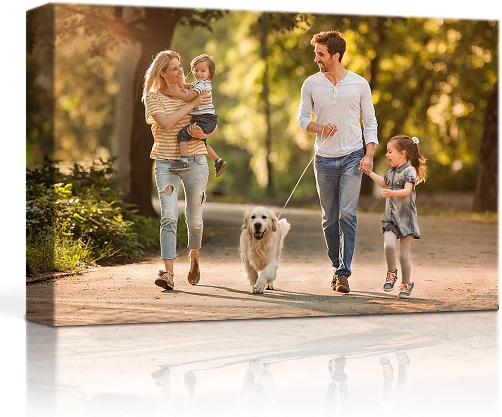 Custom Canvas Prints with Your Photos for Baby/Pet/Family, Personalized Canvas Pictures for Wall to Print Framed Wall Art