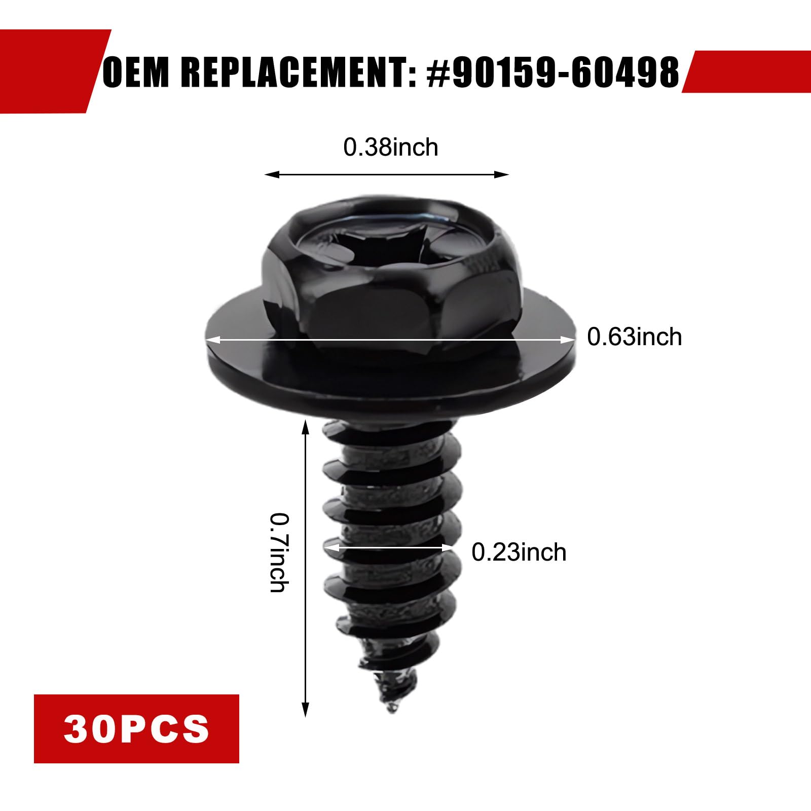 Yourkar 10 Pernos De Tornillo De Revestimiento De Guardabarros, Pernos De Tornillo De Cabeza Hexagonal 90159-60498, Retenedores De Pernos De Parachoques Para Camry, Tundra Highlander, RAV4, Tacoma