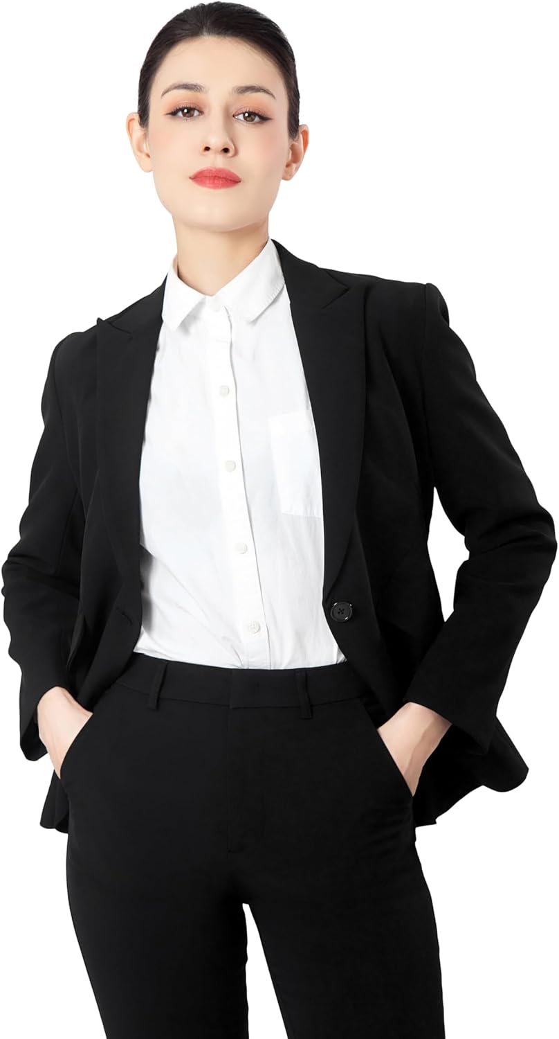 Marycrafts Women's Blazer Pant Suits Set Business Professional Workwear Suit - Image 4